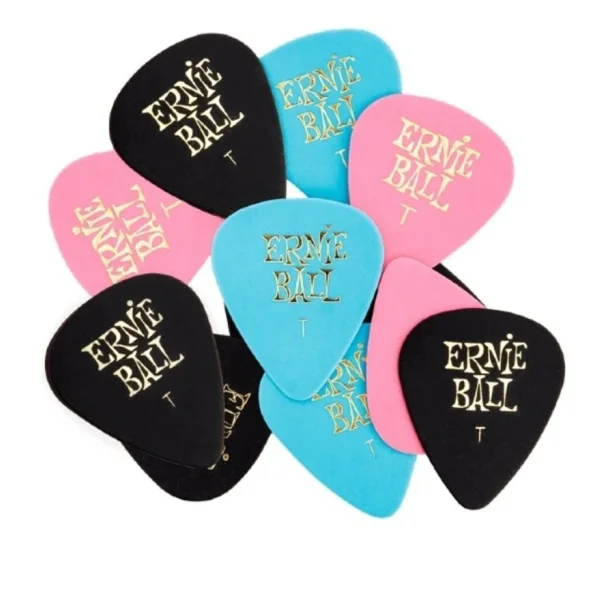 Ernie Ball EB-9167 Cellulose Picks Thin, mixed colors, 12 pk